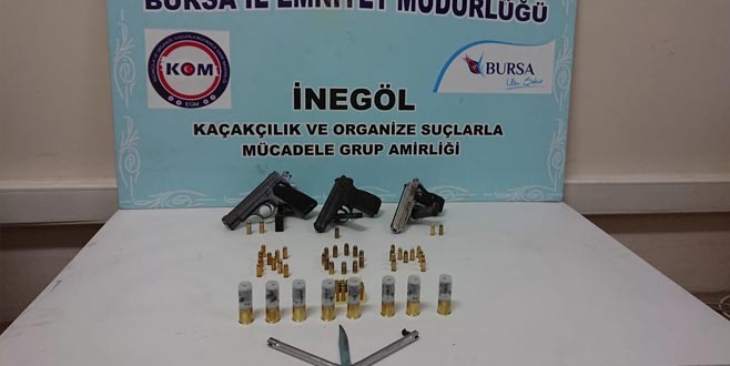 İnegöl’de kaçak silah operasyonu İnegöl’de kaçak silah operasyonu