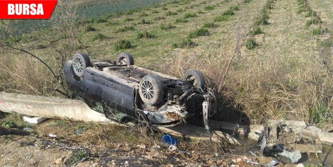 Takla atan araçtan sağ çıktı