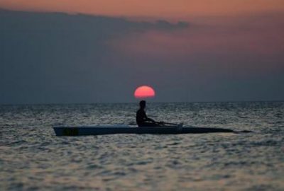 İznik Gölü’nde gün batımından kareler