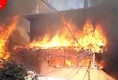 İki katlı binada çıkan yangın korkuttu