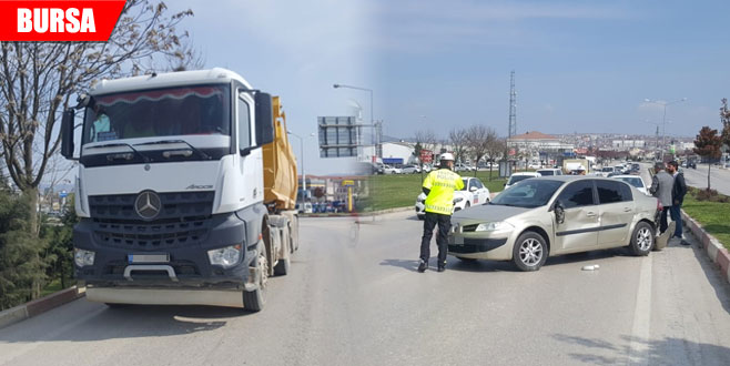 Kamyon, otomobile çarptı: 1 yaralı Kamyon, otomobile çarptı: 1 yaralı