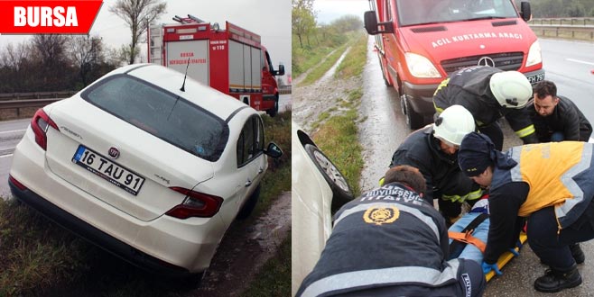 Yağmurla gelen kaza: 1 yaralı Yağmurla gelen kaza: 1 yaralı