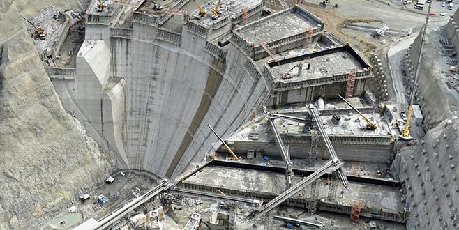Yusufeli Barajı 100 metreye ulaştı Yusufeli Barajı 100 metreye ulaştı
