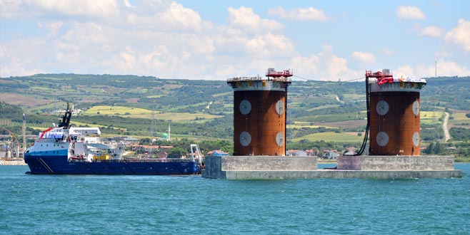 Çanakkale Köprüsü’nde keson indirme töreni Çanakkale Köprüsü’nde keson indirme töreni