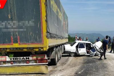 TIR ile otomobil çarpıştı: 1 ölü, 1 yaralı