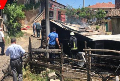 Köyde korkutan yangın