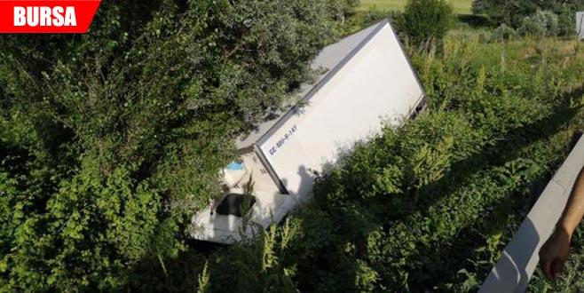 Gıda yüklü kamyon devrildi: 1 yaralı