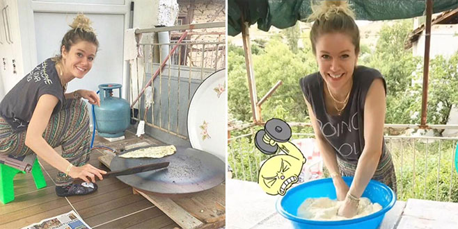 Şalvar giydi hamur açtı