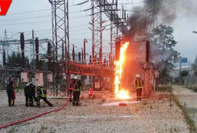 Trafo merkezinde yangın