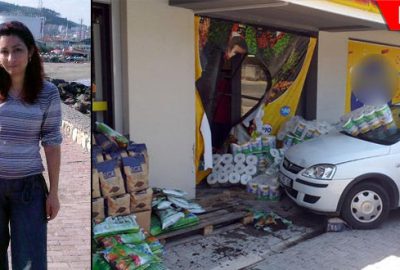 Markete giren otomobilin ezdiği kadın kurtarılamadı