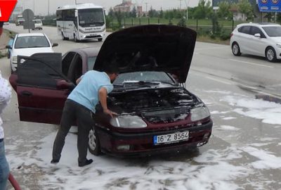 Seyir halindeyken alev aldı