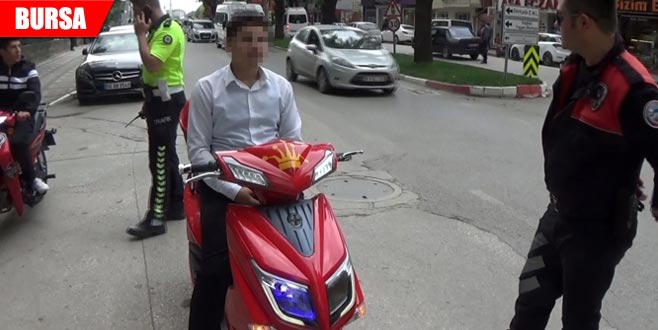 Polis çakarlı elektrikli bisiklete ceza