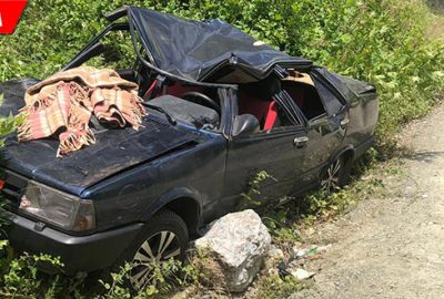 Otomobil şarampole devrildi: 1 yaralı