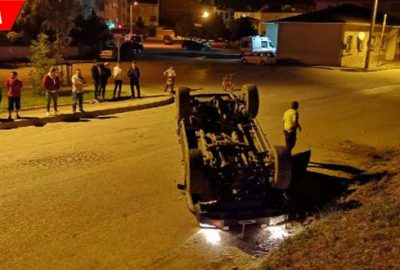 Devrilen araçtan uyuşturucu çıktı