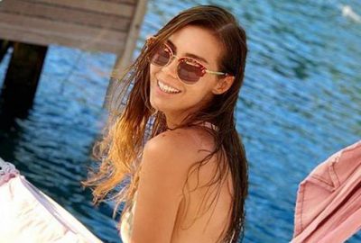 Güzel oyuncunun tatil keyfi