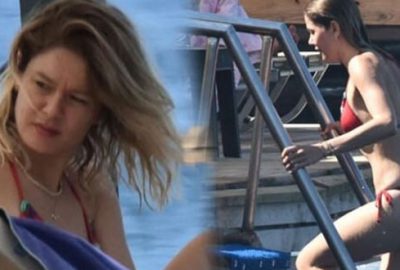 Burcu Biricik bikinili yakalandı! Eşi bu duruma isyan etti