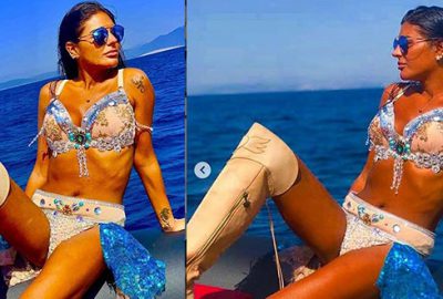 Çizmeleriyle güneşlendi