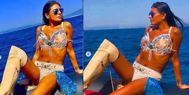 Çizmeleriyle güneşlendi