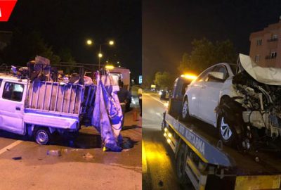 Kamyonete arkadan çarptı: 2 yaralı