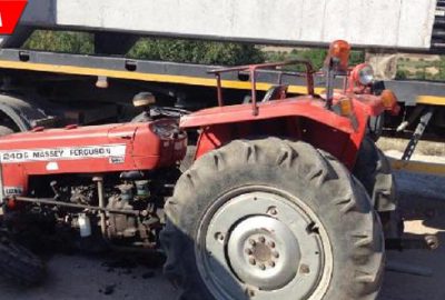 Çaldığı traktörle kaza yaptı