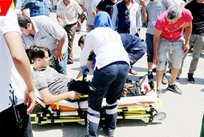 Motosikletli çocuk yaralandı