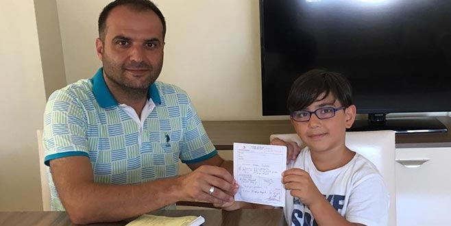 11 yaşındaki Yılmaz’dan örnek davranış 11 yaşındaki Yılmaz’dan örnek davranış