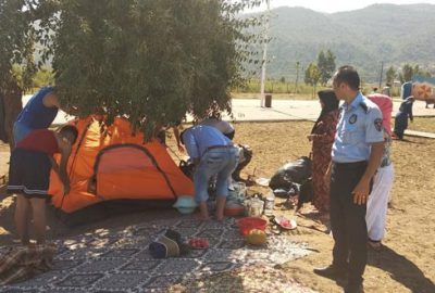 Sahilde çadır operasyonu