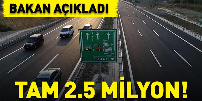 İstanbul-İzmir otoyolundan 26 günde 2,5 milyon araç geçti