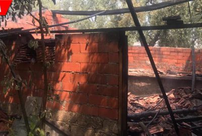 Çocuğunu göremeyen baba ağılı ateşe verdi