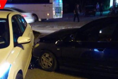 İki otomobile çarparak durabildi: 1 yaralı