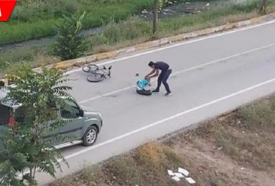 Kazada yaralanan çocuğu bırakıp kaçtı