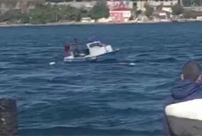 Kaçak midye avlayan tekne battı