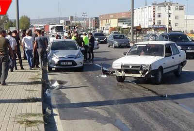 Yola dökülen yağ zincirleme kazaya sebep oldu