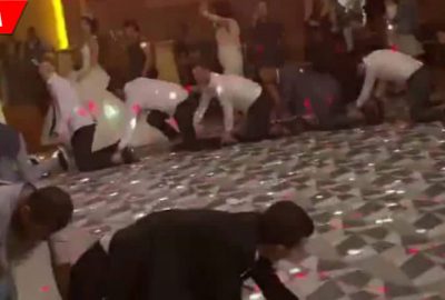 Damat ve arkadaşlarından düğüne damga vuran dans