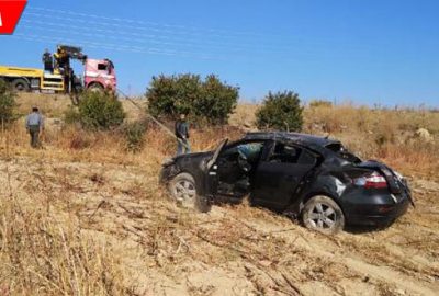 Otomobil şarampole uçtu: Yaralılar var