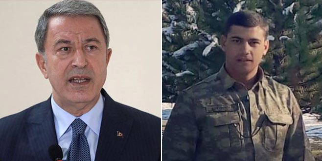 Bakan Akar’dan şehit için başsağlığı mesajı