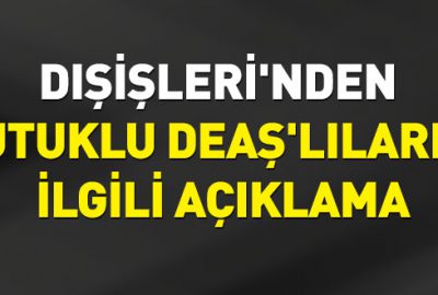 Dışişleri’nden tutuklu DEAŞ’lılarla ilgili açıklama