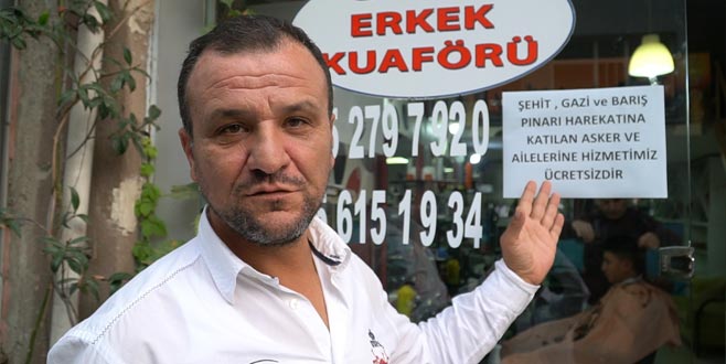 Bursalı kuaförden anlamlı davranış