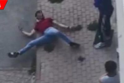 Madde bağımlısı genç sokak ortasında kriz geçirdi