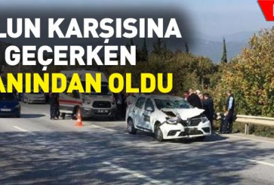 Yolun karşısına geçerken canından oldu