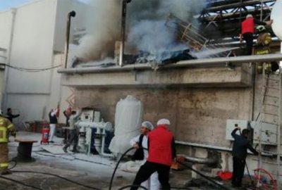 Süt fabrikasında yangın