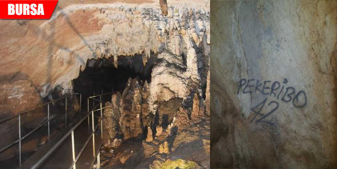 3 bin yıllık mağaraya sprey boyalı saldırı