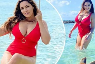 Kilolarıyla gündemde olan ünlü ismin sahil pozları gündem oldu