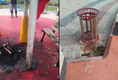 Cenon Parkı vandalizmin kurbanı oldu