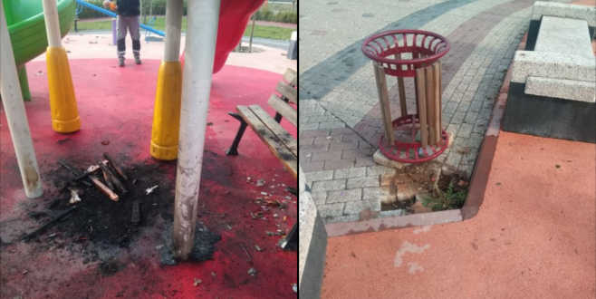 Cenon Parkı vandalizmin kurbanı oldu