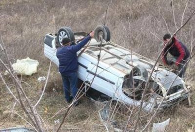 Otomobil şarampole devrildi: 1 yaralı