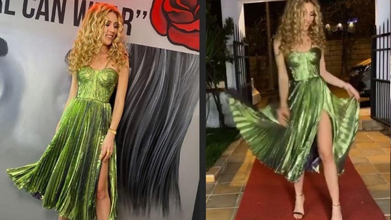 Sinem Kobal bacak dekoltesiyle Sıla’nın nikahına damga vurdu