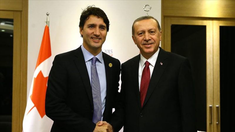 Cumhurbaşkanı Erdoğan, Kanada Başbakanı Trudeau ile telefon görüşmesi yaptı.