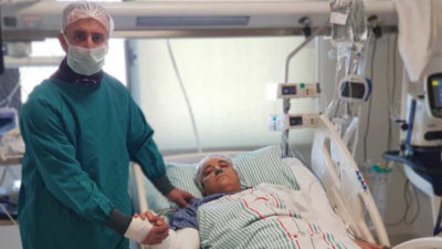 İtfaiye erinden kurtardığı Azize’ye ziyaret