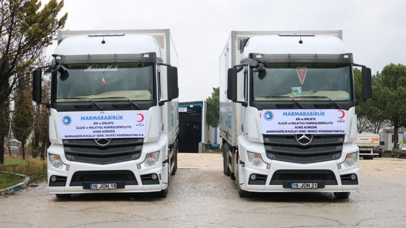 Marmarabirlik Elazığ ve Malatya için seferber oldu